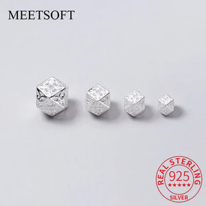 925 Silver Geometry Rhombus Charms for Necklace DIY