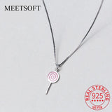 925 Silver Lollipop Charms for DIY Necklace Decoration