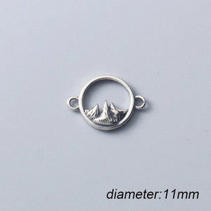 925 Silver Mountains & Waves Charms DIY Jewelry Couple Bracelet Accessory