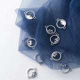 925 Silver Mountains & Waves Charms DIY Jewelry Couple Bracelet Accessory