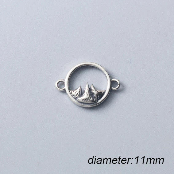 925 Silver Mountains & Waves Charms DIY Jewelry Couple Bracelet Accessory