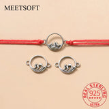 925 Silver Mountains & Waves Charms DIY Jewelry Couple Bracelet Accessory