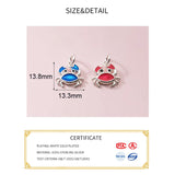 Romantic 925 Sterling Silver Red Crab Charms for DIY Necklace