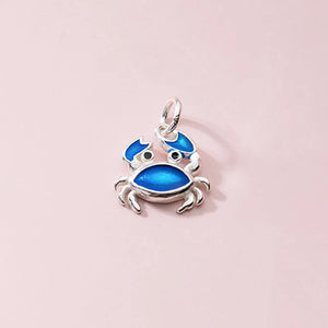 Romantic 925 Sterling Silver Red Crab Charms for DIY Necklace