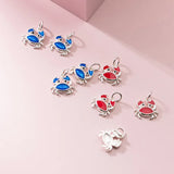 Romantic 925 Sterling Silver Red Crab Charms for DIY Necklace