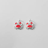Romantic 925 Sterling Silver Red Crab Charms for DIY Necklace