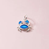 Romantic 925 Sterling Silver Red Crab Charms for DIY Necklace