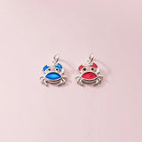 Romantic 925 Sterling Silver Red Crab Charms for DIY Necklace