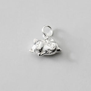 925 Sterling Silver Cat Hollow Charms for Jewelry Necklace