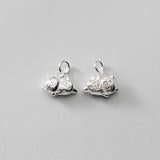 925 Sterling Silver Cat Hollow Charms for Jewelry Necklace