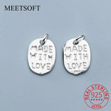 925 Silver Round Letter Charms for DIY Jewelry Making