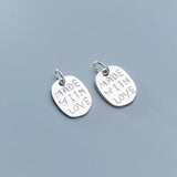 925 Silver Round Letter Charms for DIY Jewelry Making