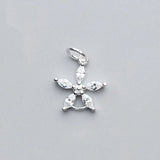 Romantic S925 Silver Flower Zircon Charms Necklace Accessory
