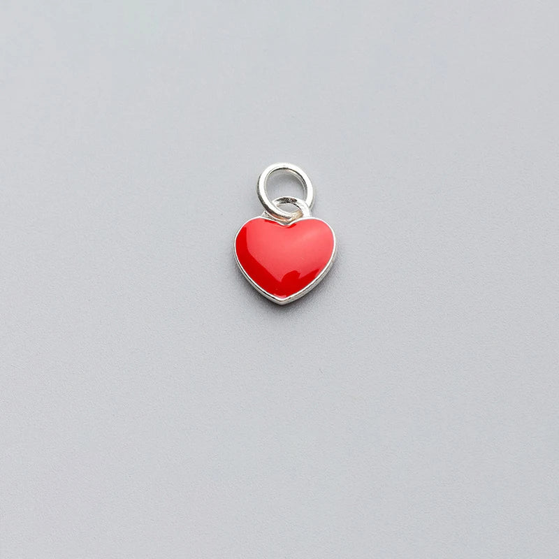 Sterling Silver Heart Charms for DIY Necklace