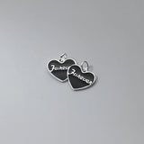 S925 Sterling Silver Peach Heart English Letter Charms