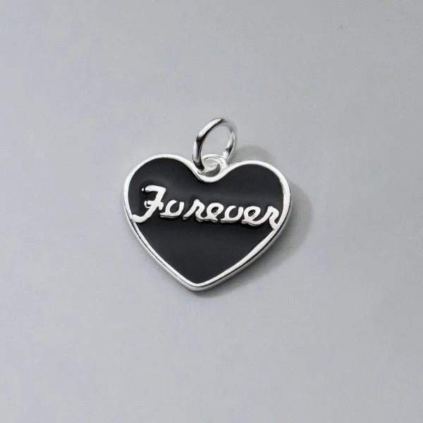 S925 Sterling Silver Peach Heart English Letter Charms