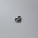 S925 Sterling Silver Peach Heart English Letter Charms