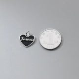 S925 Sterling Silver Peach Heart English Letter Charms
