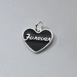 S925 Sterling Silver Peach Heart English Letter Charms