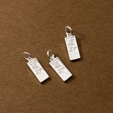 S925 Chinese Character Flush With Cash Pendant Charms