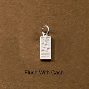 S925 Chinese Character Flush With Cash Pendant Charms