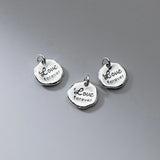S925 Sterling Silver Distressed Letter Pendant Charms DIY Necklace Accessory