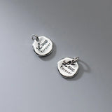 S925 Sterling Silver Distressed Letter Pendant Charms DIY Necklace Accessory