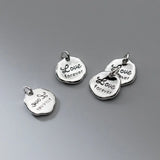 S925 Sterling Silver Distressed Letter Pendant Charms DIY Necklace Accessory