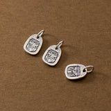 S925 Square Face Pendant Charms for DIY Necklace