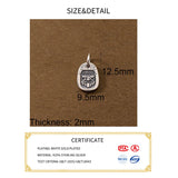 S925 Square Face Pendant Charms for DIY Necklace