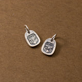 S925 Square Face Pendant Charms for DIY Necklace