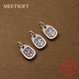S925 Square Face Pendant Charms for DIY Necklace