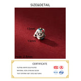 S925 Sterling Silver Enamel Fu Character Lion Bead