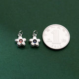 Sterling Silver Enamel Flower Pendant Charm 8mm