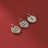 S925 Sterling Silver Zodiac Tiger Pendant Charms DIY Supplies Necklace