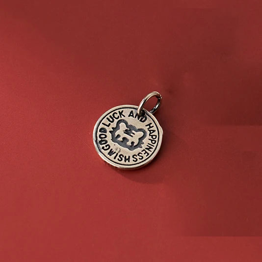 S925 Sterling Silver Zodiac Tiger Pendant Charms DIY Supplies Necklace