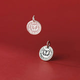 S925 Sterling Silver Zodiac Tiger Pendant Charms DIY Supplies Necklace