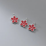 S925 Sterling Silver Floral Smiley Pendant Charms
