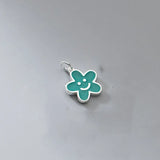 S925 Sterling Silver Floral Smiley Pendant Charms