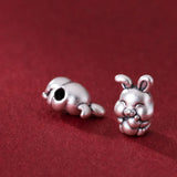 S999 3D Silver Gourd Rabbit Beads DIY Bracelets Accessory