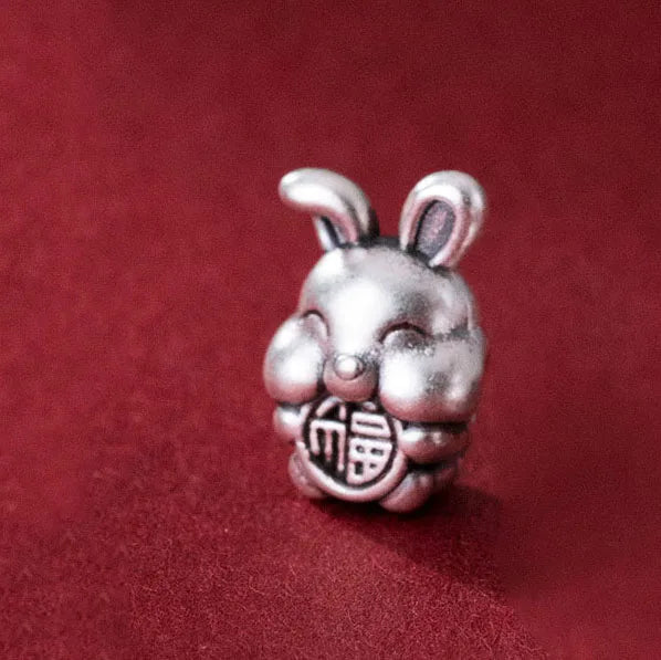 S999 3D Silver Gourd Rabbit Beads DIY Bracelets Accessory