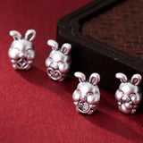 S999 3D Silver Gourd Rabbit Beads DIY Bracelets Accessory