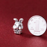 S999 3D Silver Gourd Rabbit Beads DIY Bracelets Accessory