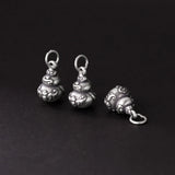 S999 3D Sterling Silver Gourd Pendant for DIY Bracelets