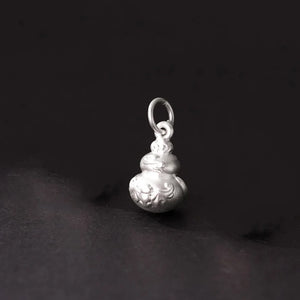 S999 3D Sterling Silver Gourd Pendant for DIY Bracelets