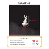 S999 3D Sterling Silver Gourd Pendant for DIY Bracelets