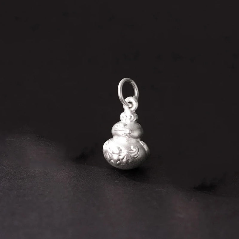 S999 3D Sterling Silver Gourd Pendant for DIY Bracelets