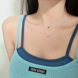 925 Silver Square Zircon Chain Necklace for Women