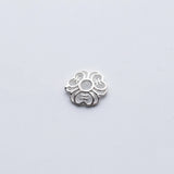 5pcs 925 Sterling Silver Hollow Flower Bead Caps for DIY Fine Jewelry