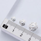 5pcs 925 Sterling Silver Hollow Flower Bead Caps for DIY Fine Jewelry